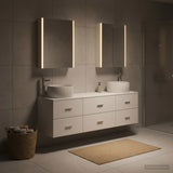 Bathroom Furniture Set 5 pcs White Engineered Wood and Glass 3407007