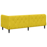 Corner Bed Frame with Headboard Yellow 80 x 200 cm Velvet 42016592