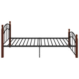 Bed Frame without Mattress Black Metal&Solid Oak Wood 120x200 cm 324920