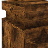 Bedside Cabinet with LED Lights Smoked Oak 35x39x55 cm 836757