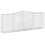 Arched Gabion Baskets 3 pcs 400x50x140/160 cm Galvanised Iron 3147023