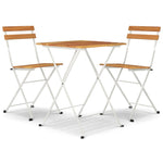 ZNTS 3 Piece Folding Bistro Set Solid Wood Acacia and Steel 319972