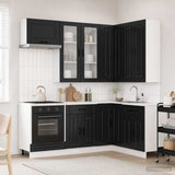 Kitchen Unit KALMAR 8 pcs Black Engineered Wood 3438458
