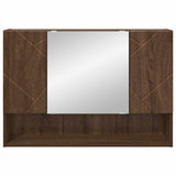 Mirror Cabinet Brown Oak 80 x 17 x 55 cm Engineered Wood 883361
