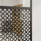 Glass Door Fretwork Black 76 x 2 x 205 cm Aluminium 42012457