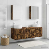 Bathroom Cabinet Set 5 pcs Smoked Oak Engineered Wood 3406571