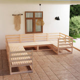 ZNTS 8 Piece Garden Lounge Set Solid Pinewood 3075974