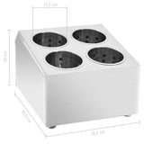 Cutlery Holder 4 Grids Square Stainless Steel 51229