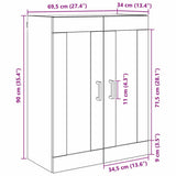 Wall Mounted Cabinet Black Oak 69.5 x 34 x 90 cm 882432