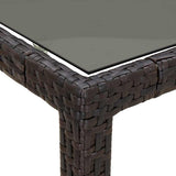 Garden Table Brown 90 x 90 x 75 cm Poly Rattan 362532