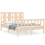 Bed Frame without Mattress Double Solid Wood Pine 3192206
