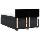 Box Spring Bed with Mattress Black 140x190 cm Faux Leather 3286120
