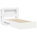 Bed Frame with Storage White 80 x 200 cm Engineered Wood 3433813