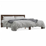 Bed Frame without Mattress Brown Oak 200x200 cm 3280176