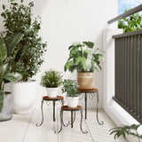 Plant Stands 3 pcs Terracotta and White Ceramic 4003396