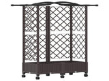 Raised Bed with Trellis and Roof Brown 124 x 40 x 129 cm PP 3423017