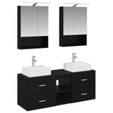Bathroom Furniture Set 5 pcs Black Oak 3406800