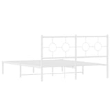 Metal Bed Frame without Mattress with Headboard White 160x200cm 376278