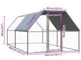 Outdoor Chicken Cage 2x4x2 m Galvanised Steel 3089319