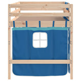 Kids' Loft Bed with Curtains without Mattress Blue 90x190cm 3206974