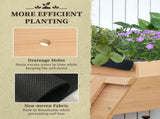 Large Fir Wood Raised Plant Stand Oak Tone T3398P318629