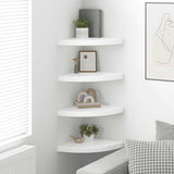 Floating Corner Shelves 4 pcs High Gloss White 35x35x3.8 cm MDF 323909