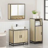 ZNTS 3 Piece Bathroom Furniture Set Sonoma Oak Engineered Wood 3300976