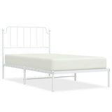 Metal Bed Frame without Mattress with Headboard White 100x200cm 373931