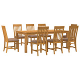Dining Set 9 pcs Grey Solid Oak Wood 3430410