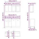 4 Piece Kitchen Cabinet Set Lyon Artisan Oak Engineered Wood 3328574