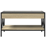 ZNTS Coffee Table with Infinity LED Sonoma Oak 70x50x38 cm 847703