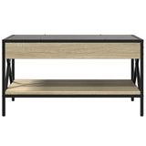 ZNTS Coffee Table with Infinity LED Sonoma Oak 70x50x38 cm 847703