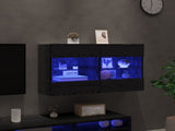 TV Wall Cabinet Black Oak 98.5 x 30 x 60.5 cm Engineered Wood 8000987