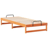 Bed Frame Brown 100 x 220 cm Solid Pine Wood 873174