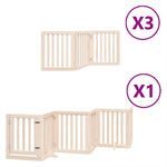 Dog Gate with Door Foldable 15 Panels 750 cm Poplar Wood 3155643