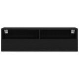 TV Wall Cabinet Wall-mounted 2 pcs Black oak 100 x 30 x 30 cm 862193