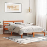 Bed Frame without Mattress Wax Brown 150x200 cm King Size Solid Wood Pine 844146
