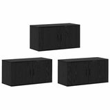 Wall-mounted TV Cabinet Set 3 pcs Black Oak 80 x 34.5 x 40 cm 3415599