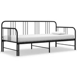 Sofa Bed Frame Black Powder-coated metal 200 x 90 cm mattress size 324752