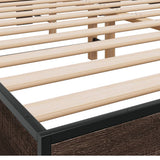Bed Frame without Mattress Brown Oak 150x200 cm King Size 3280236