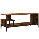 TV Cabinet Smoked Oak 102x40x41 cm Engineered Wood and Powder-coated Steel 842413