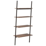 4-Tier Leaning Shelf Dark Brown and Black 64x34x150.5 cm 336374