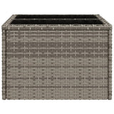 Garden Table with Glass Top Grey 55x55x37 cm Poly Rattan 366120