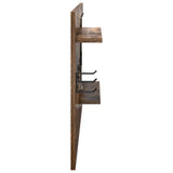 Wall-Mounted Coat Rack with Shelf Smoked Oak 90 x 10 x 50 cm 874519