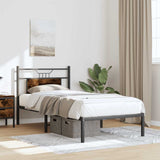 Bed Frame without Mattress Smoked Oak 75x190 cm Small Single Engineered Wood 4106733