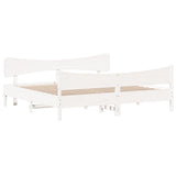 Bed Frame without Mattress White 200x200 cm Solid Wood Pine 3216370