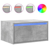 Wall-mounted Bedside Cabinets with LED Lights 2 pcs Concrete Grey 860218