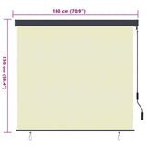 Roller Blind Cream 180 x 250 cm Fabric and Aluminum 362085