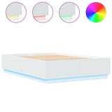 Bed Frame with LED without Mattress White 140x200 cm 3209611