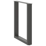 Dining Table Legs U-Shaped 2 pcs Anthracite 70x cm Steel 4013186